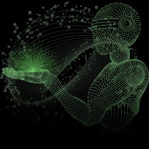 AI Search digital gesture graphic